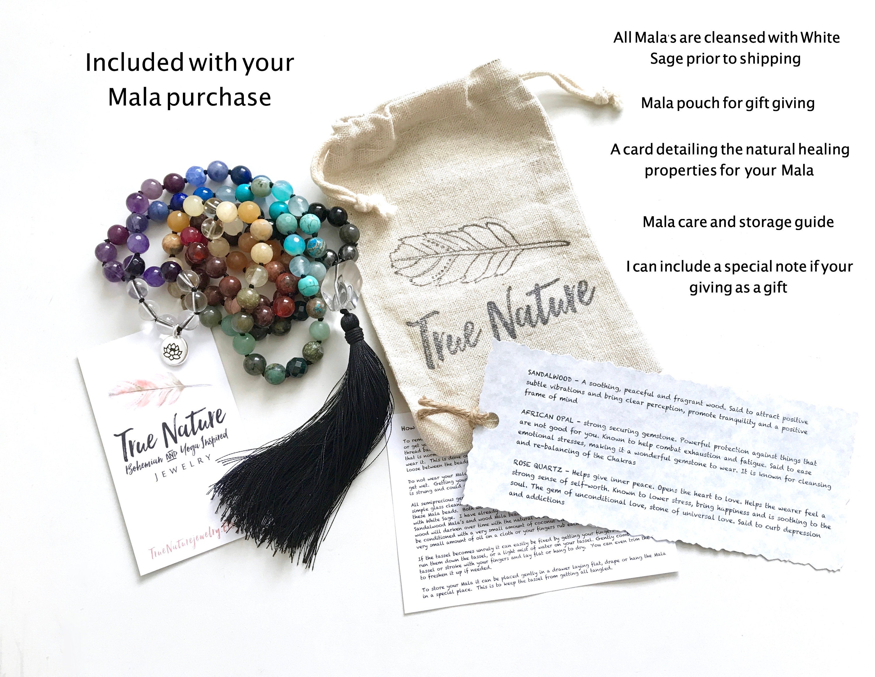 Harmonize Spiritual Energy Mala Beads 108 Bead Mala Necklace