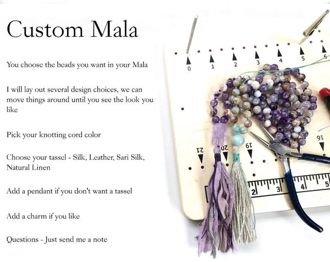Custom Mala Beads, Design Your Own Mala Necklace, Have A Mala Made Just The Way You Want, Many Bead Choices  And Design Options