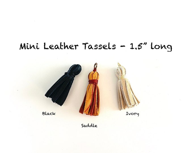 Mini Tassel - Leather Mini Tassel - Tassel For Bracelet Or Mala Bead Necklace - Customize A Bracelet - Leather Tassel - DIY Jewelry