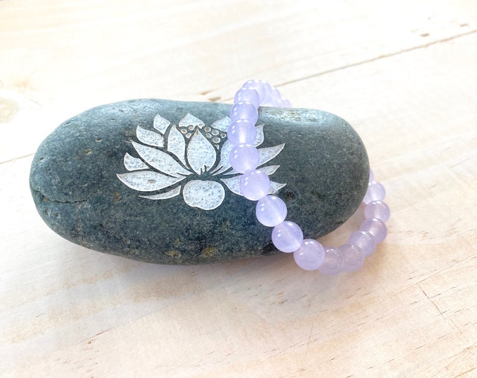 PURPLE JADE - Help Attain Your Goals - Stretch Bracelet - Bracelet For Stacking - Calming Vibrations