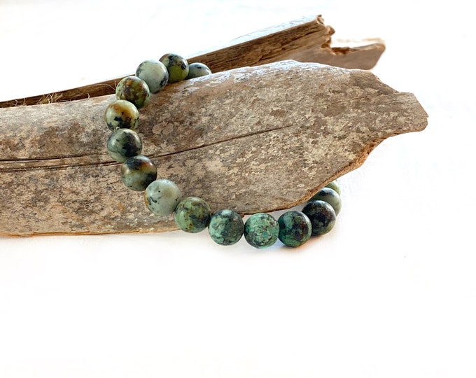 AFRICAN TURQUOISE - Stone For Positive Change - Open The Mind To New Ideas - Natural Healing - Stretch Bracelet