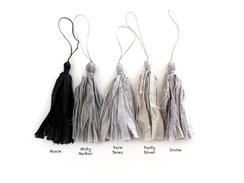 Handmade Sari Silk Tassel: Tassels For Mala Beads - Tassel With Clasp - Tassel With Jump Ring - Craft Tassels - You Choose Connection Type image 10