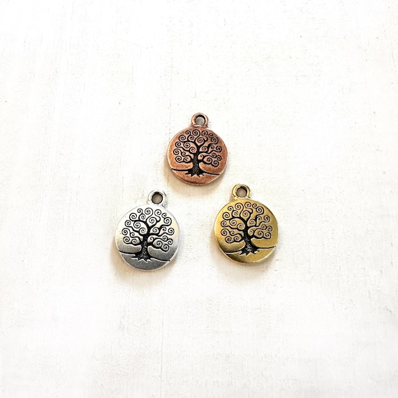 Tree Of Life Charm: Yoga Mala Bead, Spiritual Jewelry (12mm)