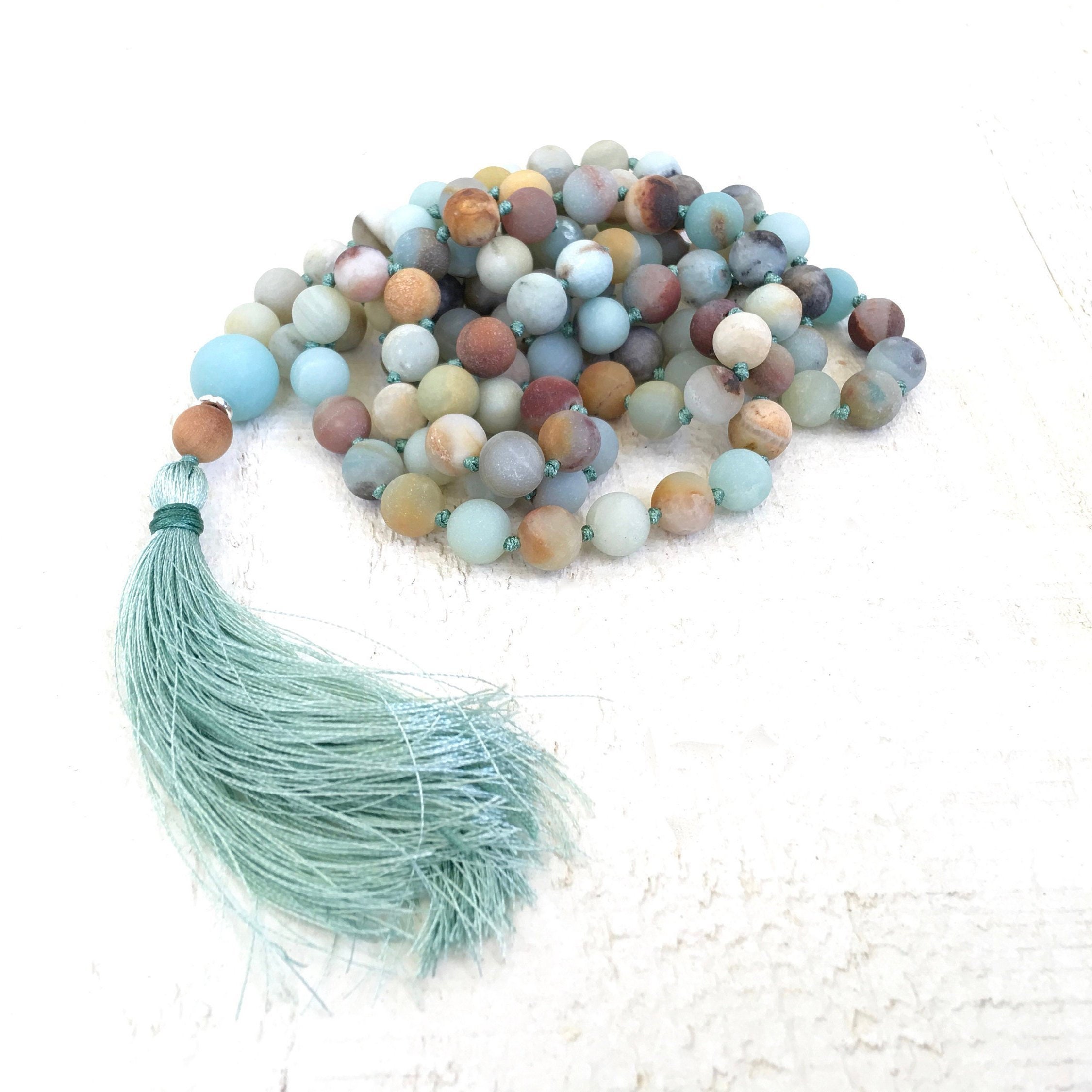 Release Your Worries Mala Beads Mala Bead 108 Amazonite Mala