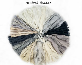 Neutral Shades Of Sari Silk Tassels - Tassels For Mala Beads - Customize Your Mala Necklace - Crafting Tassels - Fabric Tassels