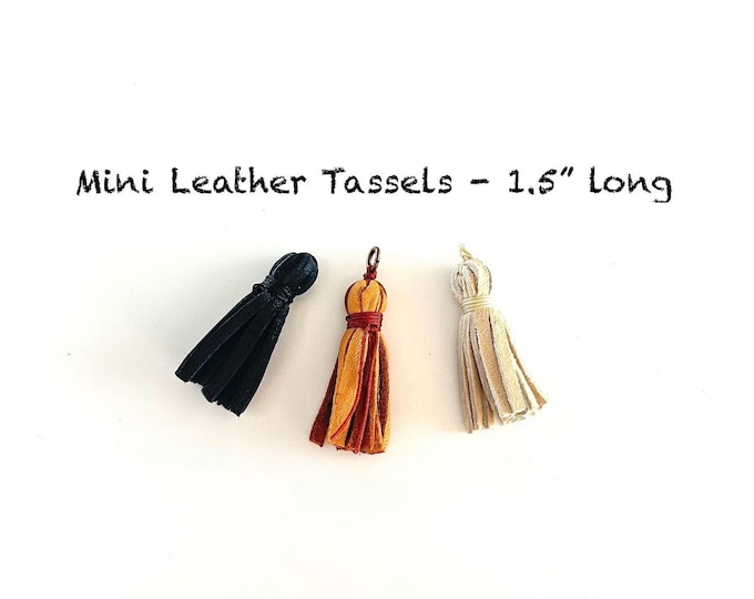 Mini Leather Tassel: 1-1.5" Charm for Bracelet or Necklace