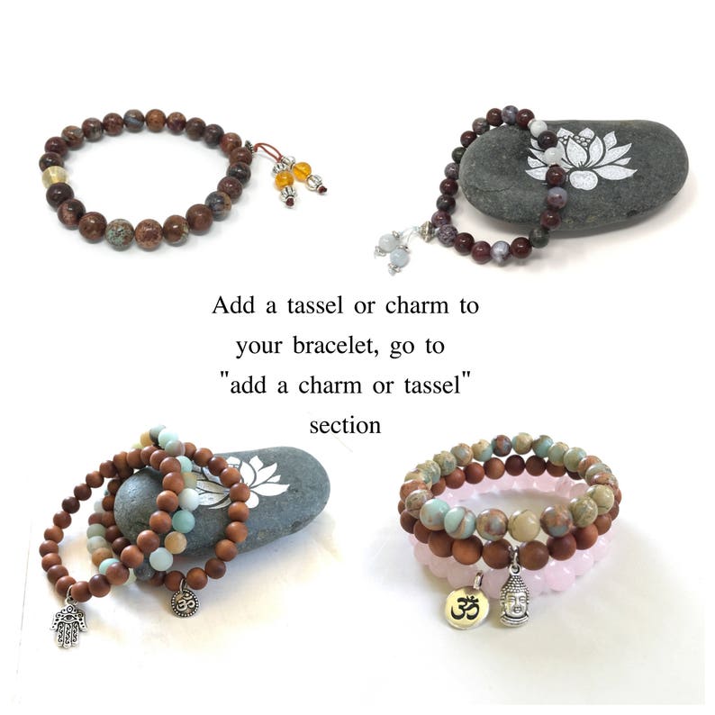 Yoga Style Jewelry Bohemian Jewelry Stretch Bracelet To Match Your Mala Beads Gray Picasso Jasper Mala Bracelet Boho Chic Bracelet