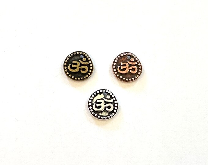 OM  Coin Charm - Charm For Mala Bead Necklace - Add A Charm To Your Mala