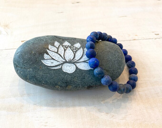 LAPIS LAZULI - Stone Of Friendship - Helps Keep Negative Energy Away - Stretch Bracelet - Natural Healing Jewelry - Yoga Gift Idea