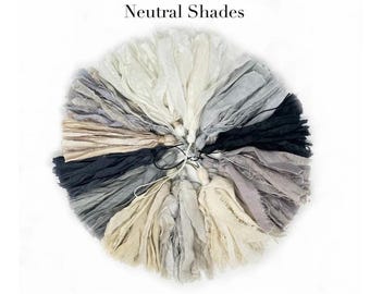 Neutral Shades Sari Silk Tassels - Black & White Tassels - Tassels For Mala Beads - Boho Tassels For Crafts - DIY Project Tassels