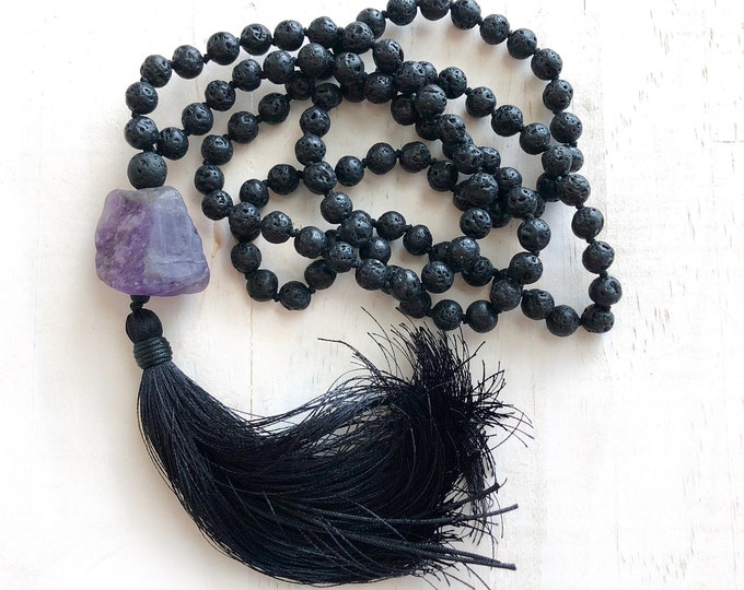 Root Chakra Mala Necklace - Choose Your Guru Bead - Hand Knotted - Unisex Mala Beads - 108 Beaded Mala - Yoga Beads For Meditation Practice