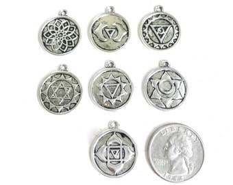 Chakra Charms, Root Chakra, Sacral Chakra, Solar Plexus, Heart Charkra, Throat Chakra, Third Eye Chakra, Crown Chakra, Yoga