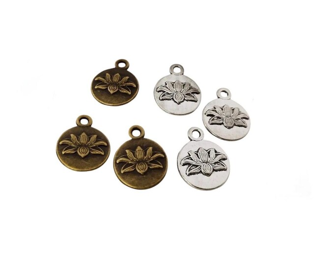 Lotus Charm - Charm For Mala Beads - Charm For Tassel - Spiritual Jewelry - Yoga Style Charm