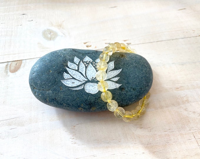 CITRINE - Mala Bracelet - Stretch Bracelet - Stacking Bracelets - Healing Stone Jewelry - Yoga Gift Ideas - Simple Casual Jewelry