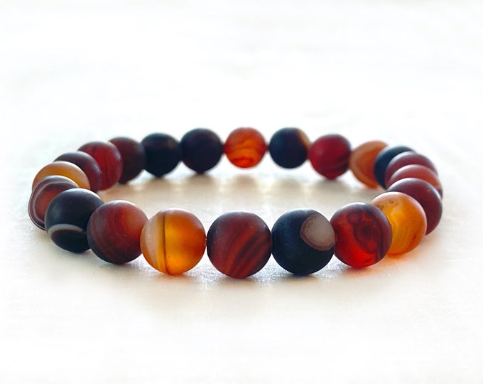 DREAM AGATE - Protect From Stress & Energy Drains - Power Stone - Stretch Bracelet - Natural Healing - Stacking Bracelet