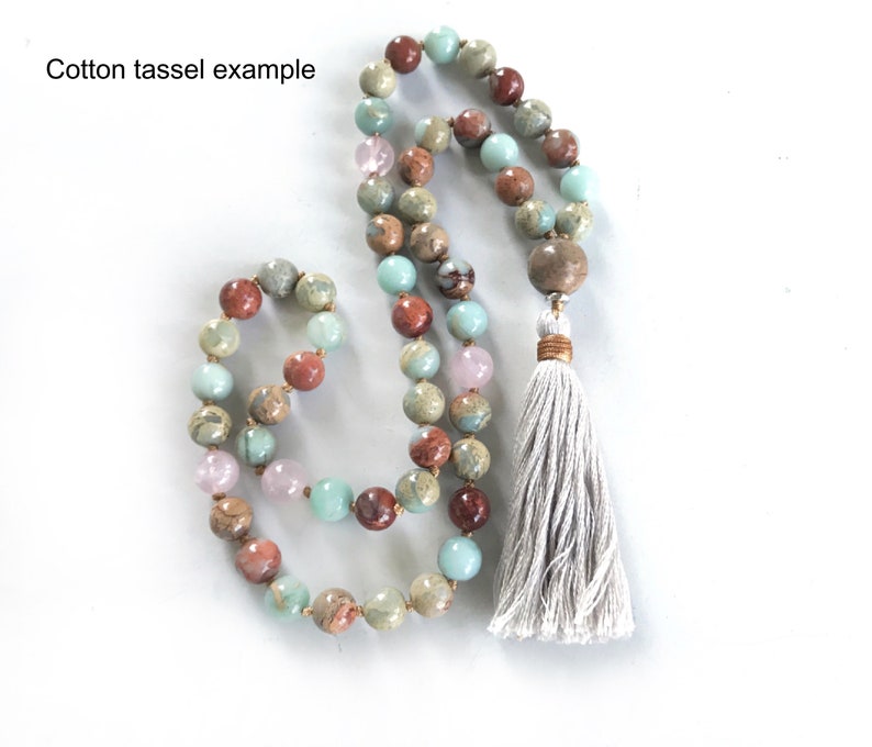 Cotton Tassel For Mala beads Add A Cotton Tassel Customize Your Mala Beads Tassel For Mala Wrap Bracelet Beige