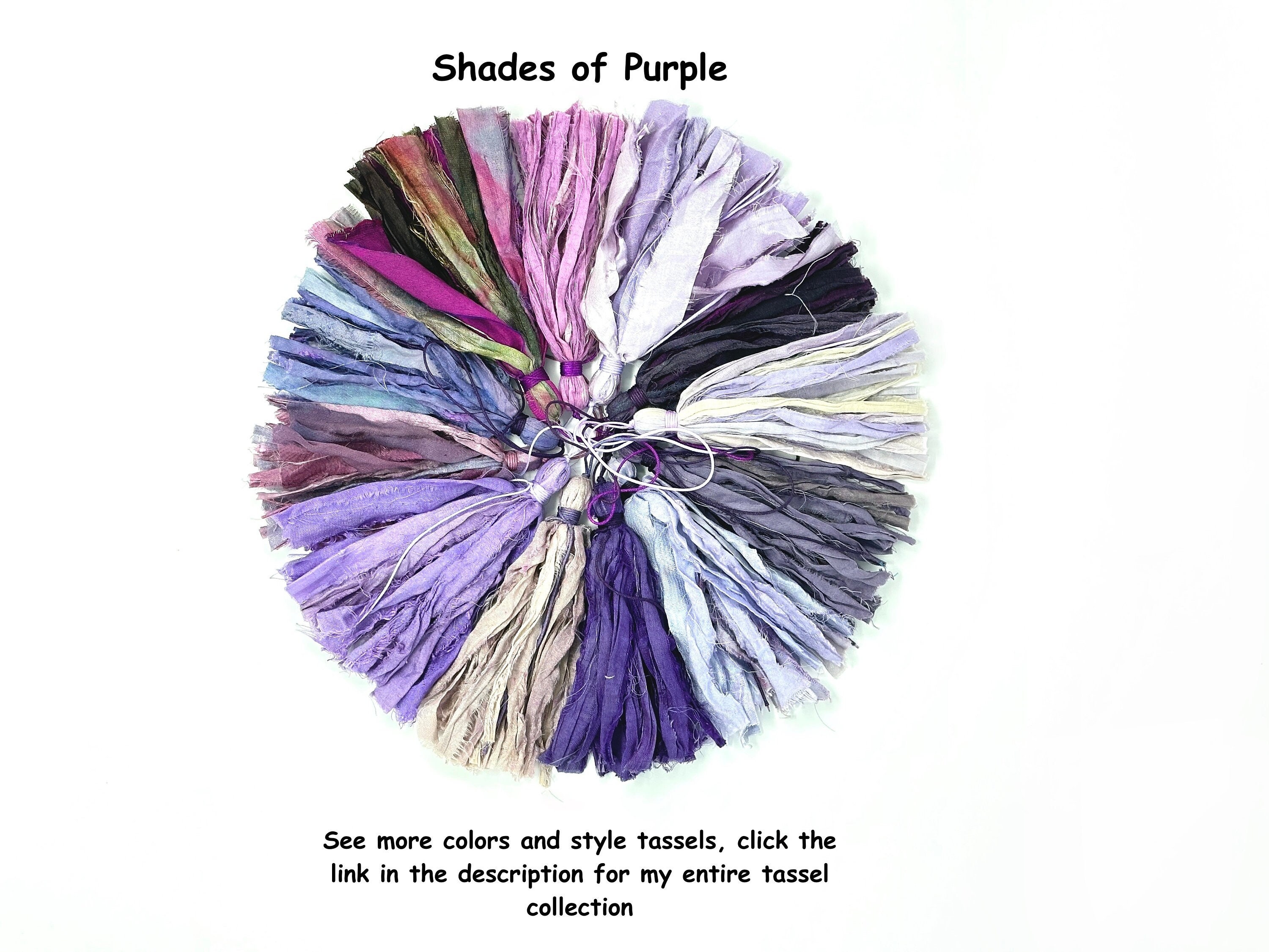 Shades Of Purple Sari Silk Tassels - Fabric Tassels - Tassel For