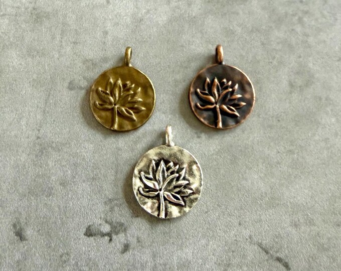 Lotus Charm For Spiritual Mala Beads, Lotus Charm For Tassel On Mala Necklace, Charm For Necklace, Yoga Style Charms, Lotus Flower Charm