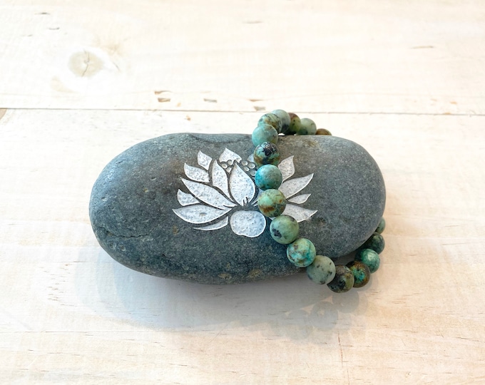 Growth & Transformation Bracelet: African Turquoise Jasper, Third Eye Chakra Stone
