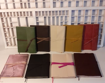 A5 notebook blank - different colors - leather writing book - diary with leather cover