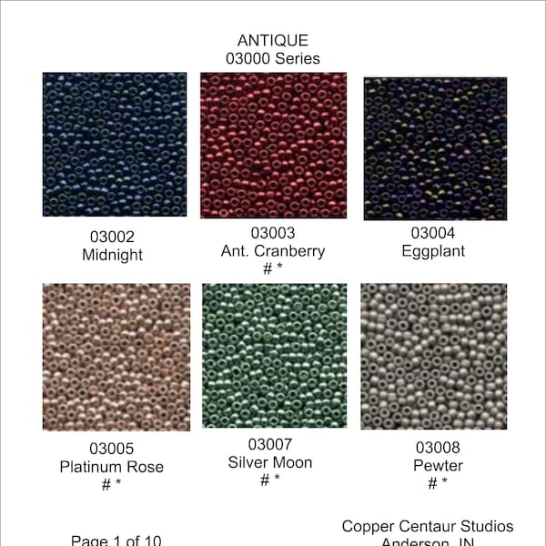 P3 Mill Hill 11/0 Antique Seed Beads (03000-03062)
