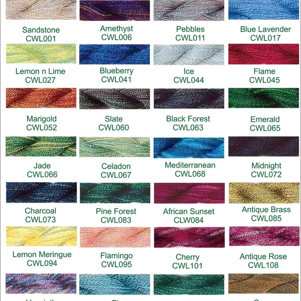 Waterlilies, The Caron Collection, hand-dyed, 12-ply silk thread