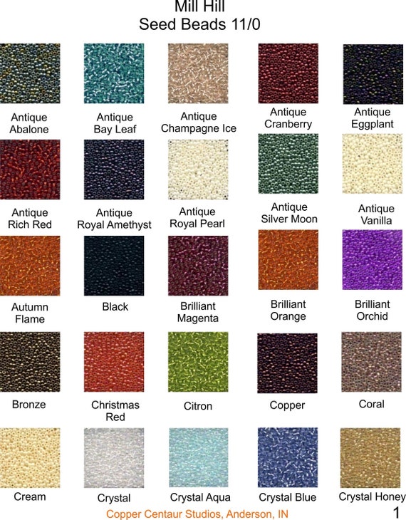 Mill Hill Beads Colour Chart