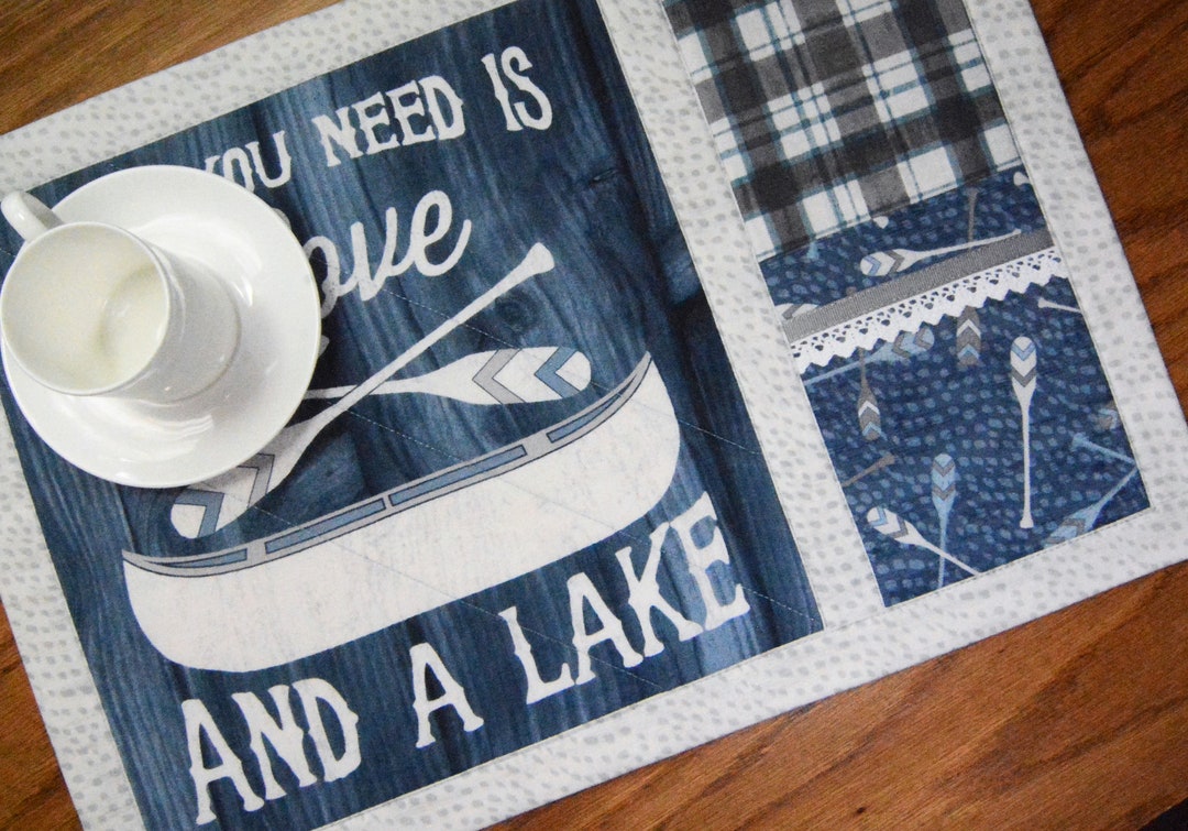 At the Lake Quilted Placemats Cabin Placemats With Cutlery Etsy