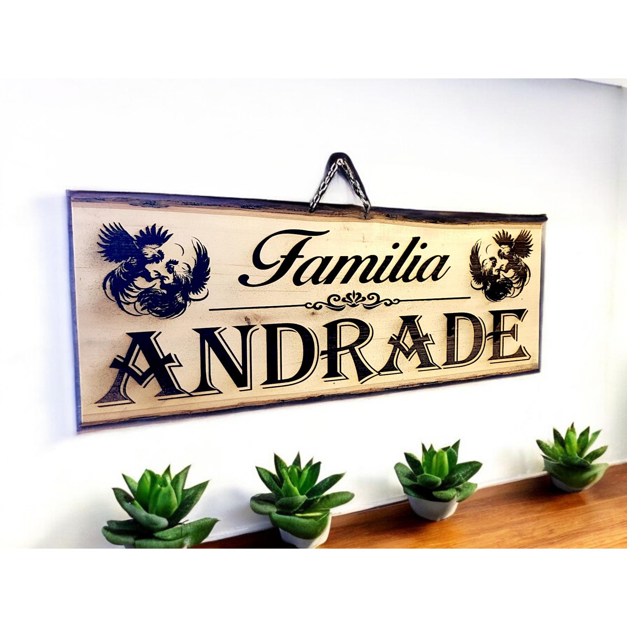 Personalized Engraved Wood Sign 23" Wide. Large Rectangle Basswood. Rooster Fight