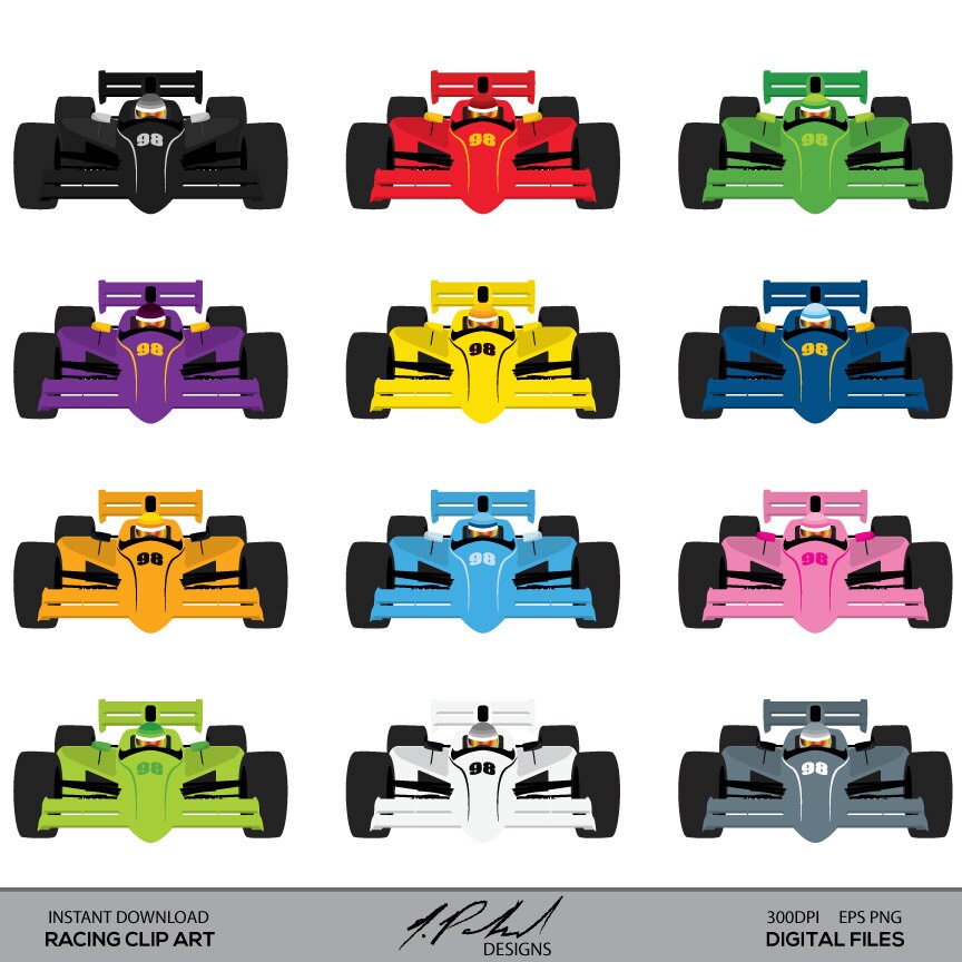 Racecar Clip Art Indycar Clip Art Racing Clip Art Indy | Etsy
