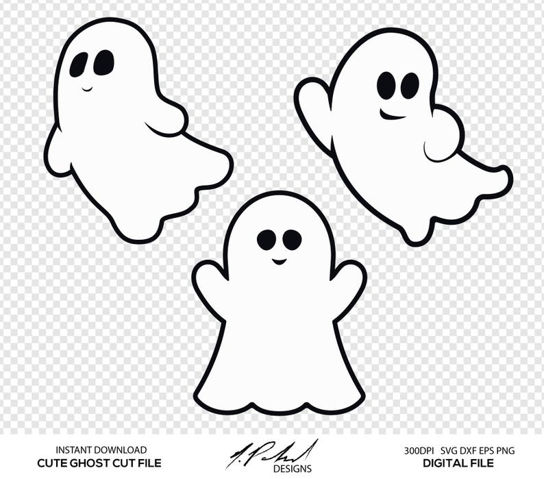 Cute Ghost Digital Cut Files Digital Files Ghost SVG Etsy Canada