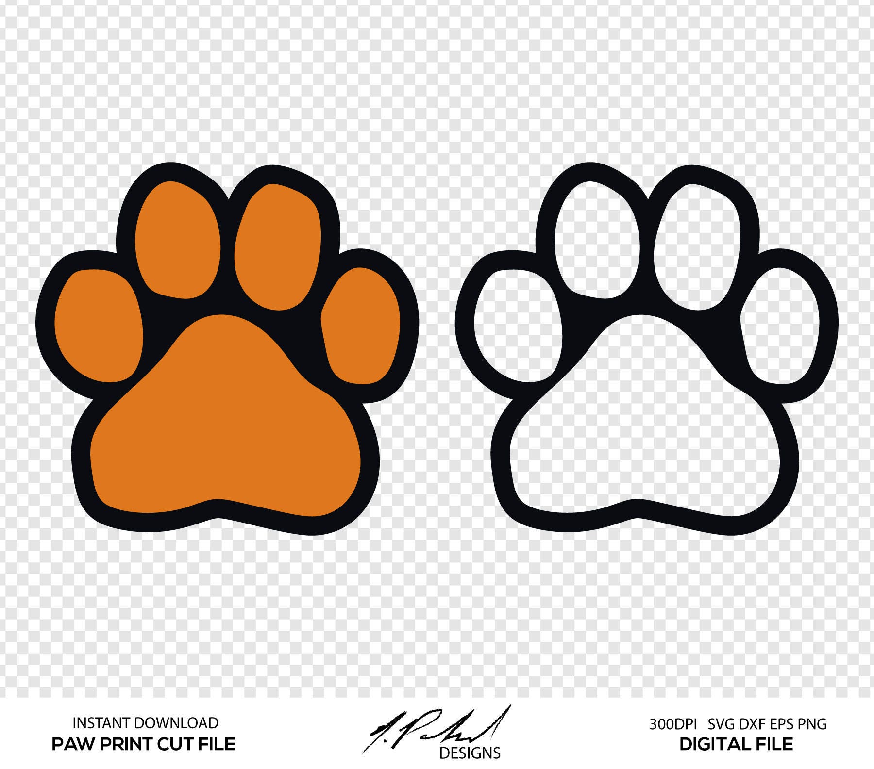 Paw Print Digital Cut Files Digital Files Paw Print Svg Etsy