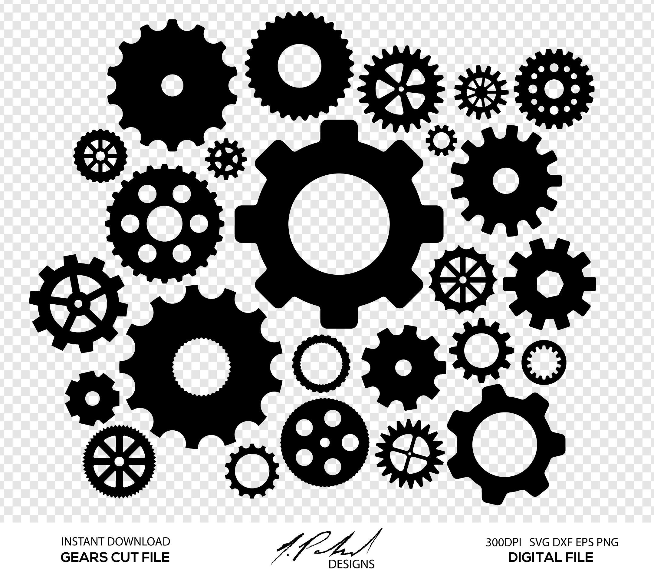 Gears Digital Cut Files Digital Files Gears SVG Gears | Etsy