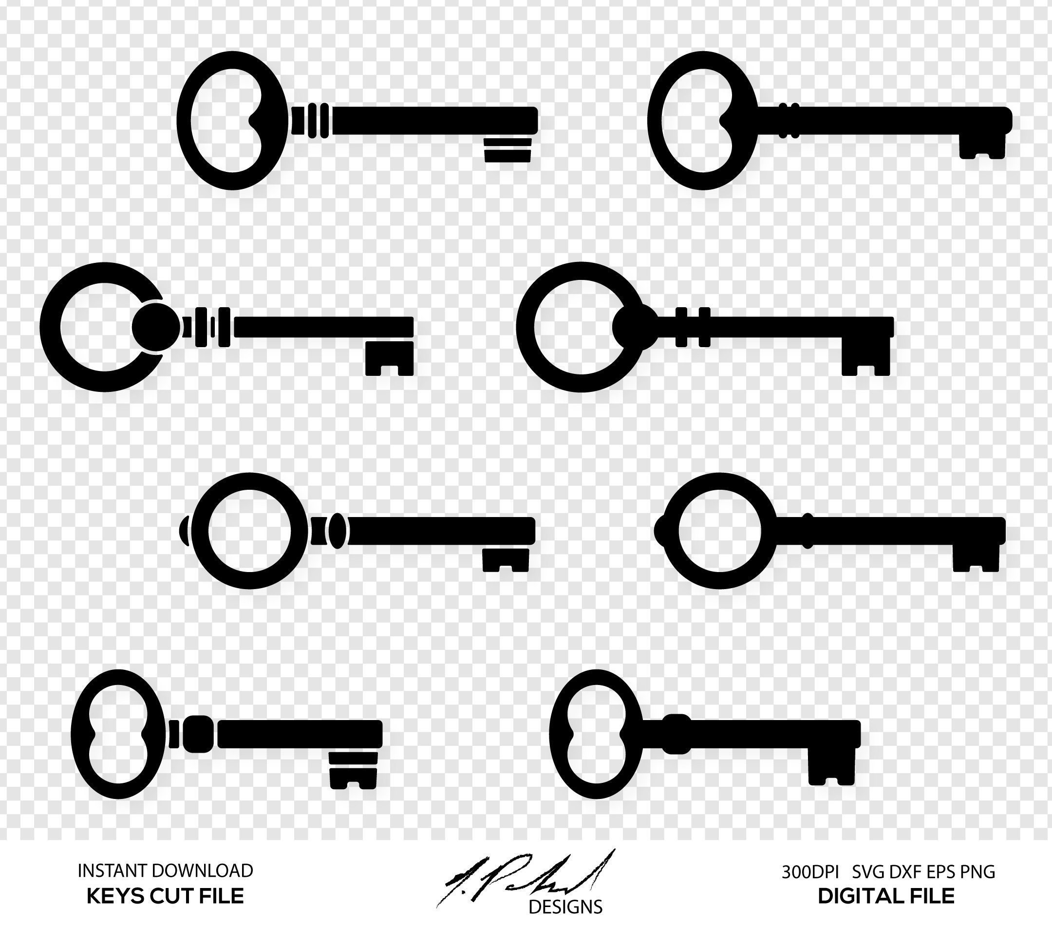 Keys Digital Cut Files Digital Files Keys SVG Key DXF Etsy