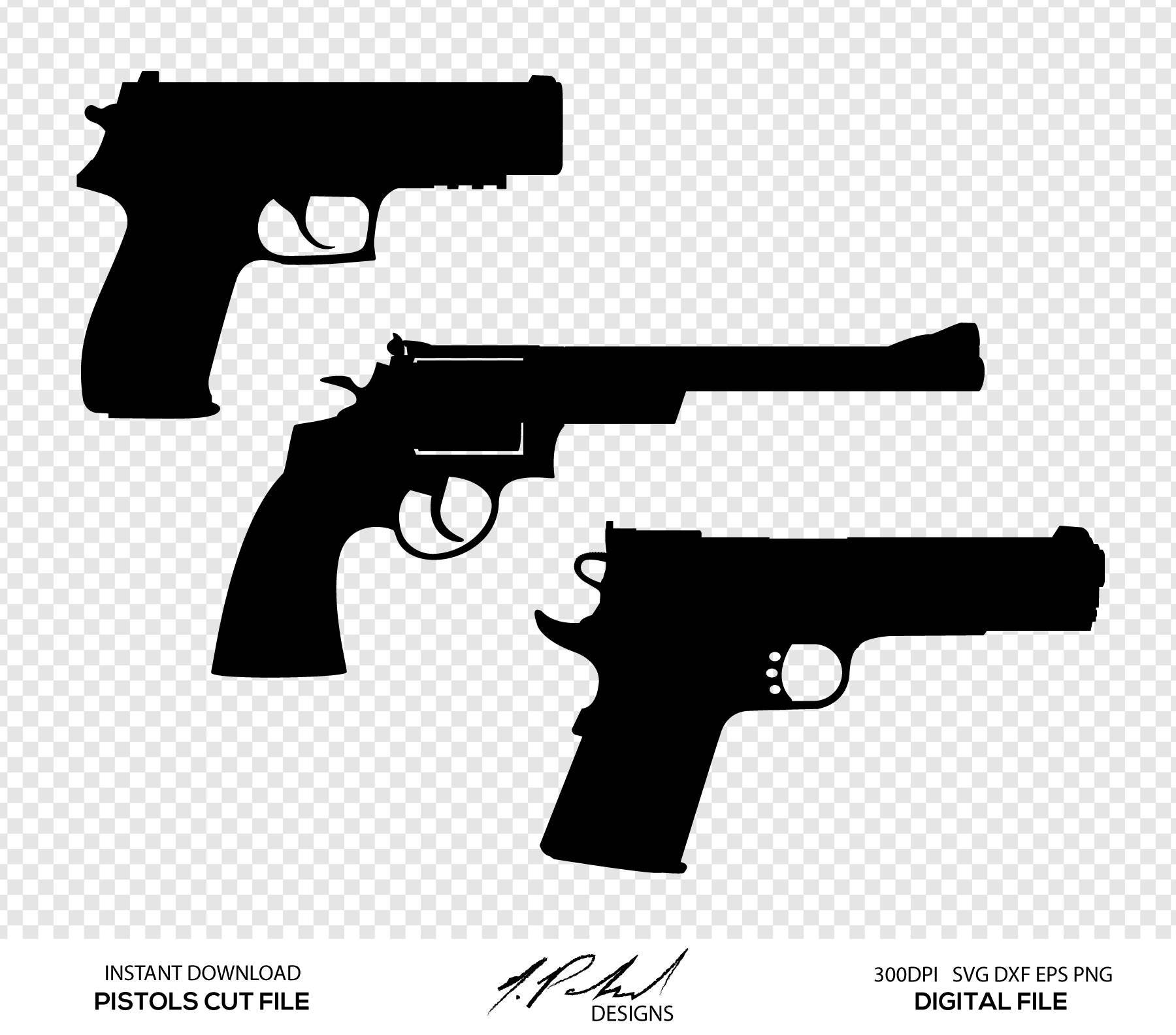 Download Pistols Digital Cut Files Digital Files Gun SVG Gun DXF | Etsy