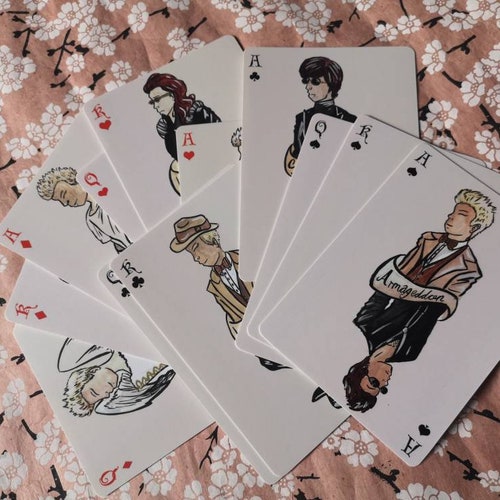 Good Omens tarot card set featuring the Major Arcana, symbolizing transformation and cosmic balance
