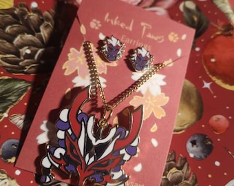 King of the Oni necklace and earring set