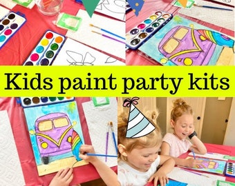 Kids Paint Party Kit!!!  Includes Everything! Birthday Party activity, girls scouts, !! Painting Fun! Canvas painting