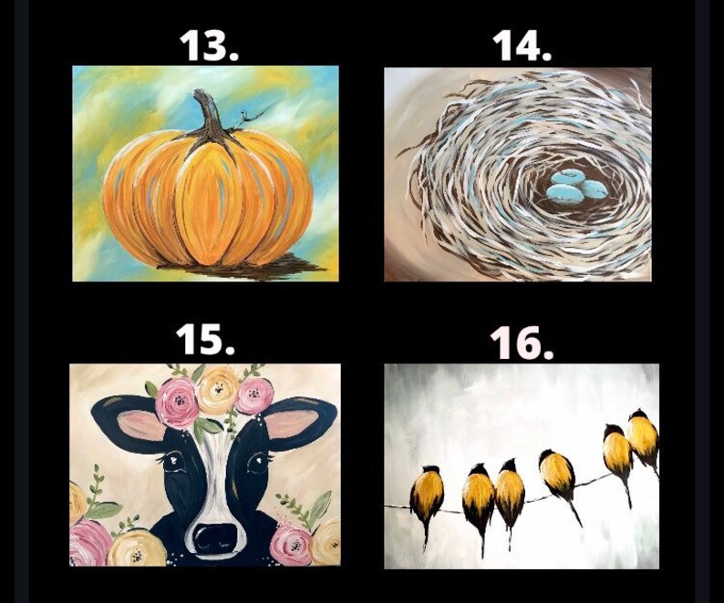 11x14 Canvas Kit Host a DIY Paint Party at Home Sip & Paint Etsy