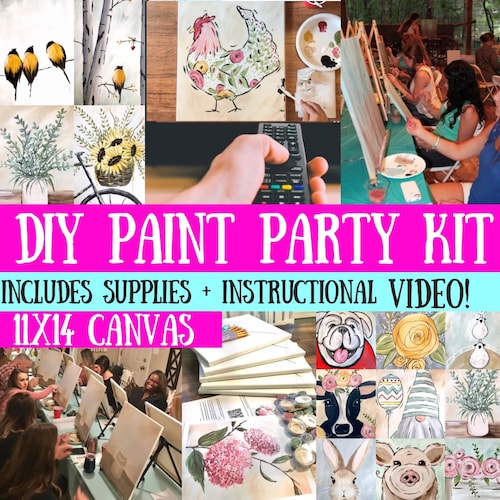 11x14 Canvas Kit Host a DIY Paint Party at Home Sip & Paint Etsy