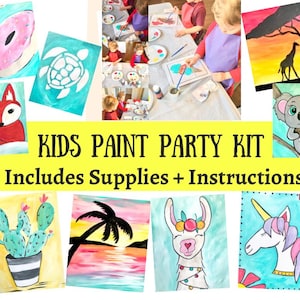 Kids Paint Party Kit, Painting Kit,diy Canvas Painting Kit, Craft, Gift  Idea, Art Camp, Supplies Video, Birthday Activity, Kids Craft Idea 