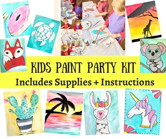 Kids Paint Party Kit, Painting Kit,diy Canvas Painting Kit, Craft, Gift  Idea, Art Camp, Supplies Video, Birthday Activity, Kids Craft Idea 