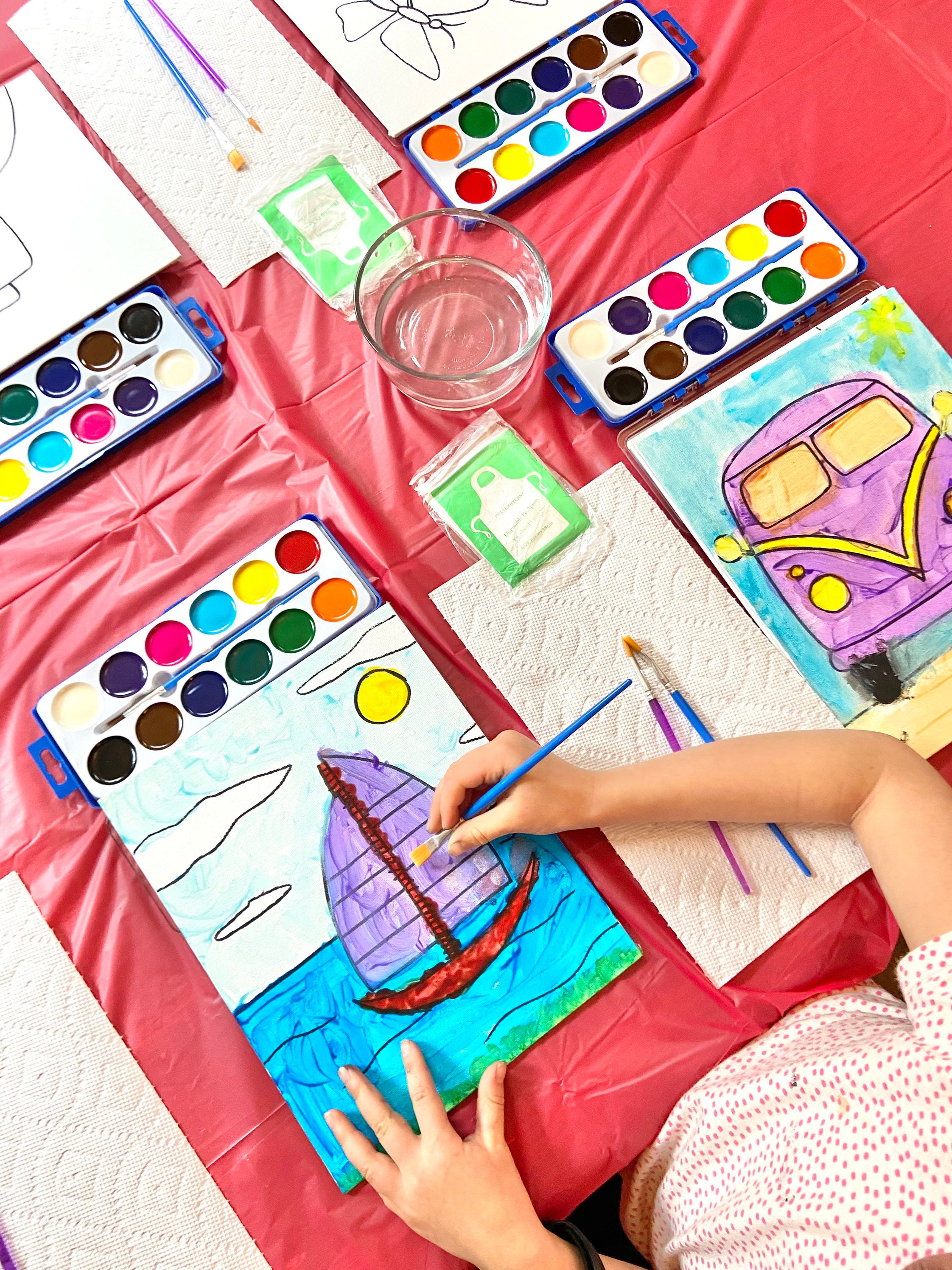 Kit de fiesta de pintura para niños Incluye Todo Actividad de fiesta de  cumpleaños, niñas exploradoras, Diversión de pintura pintura de la lona -   España
