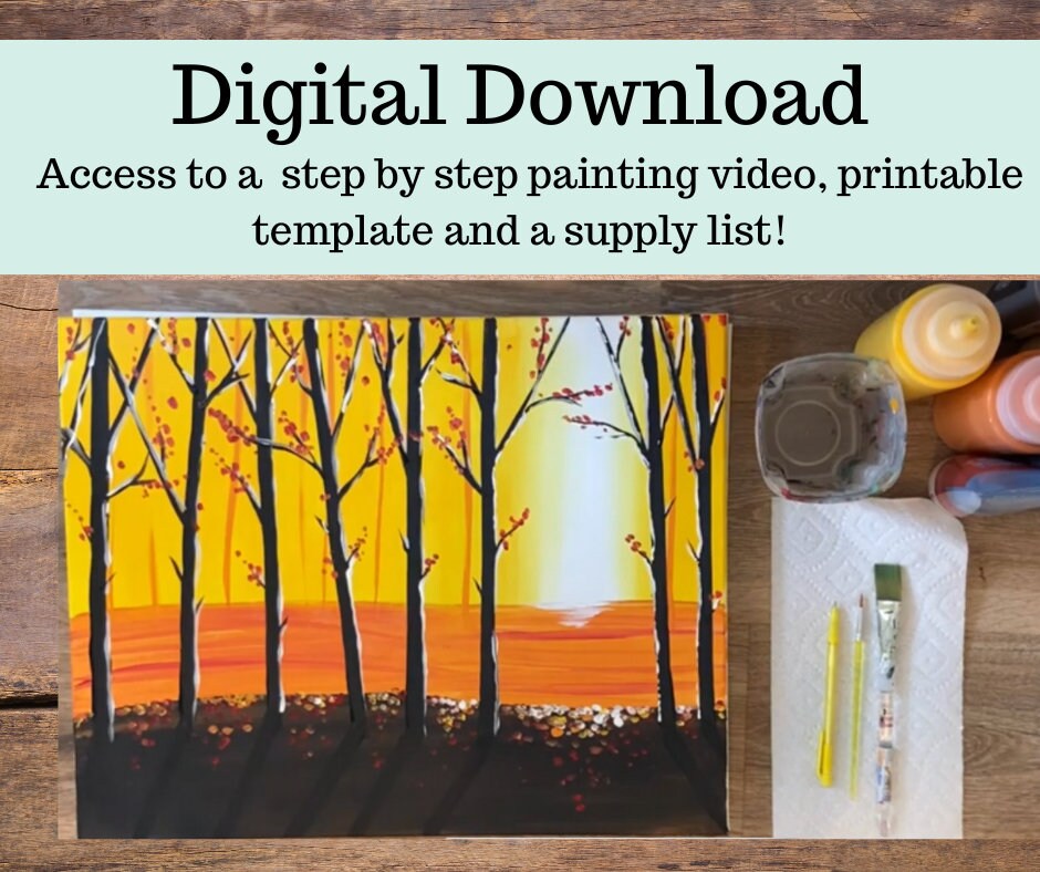 11x14 Canvas Kit Host a DIY Paint Party at Home Sip & Paint Includes  Painting Supplies and Video Great for Beginners Virtual at Home 