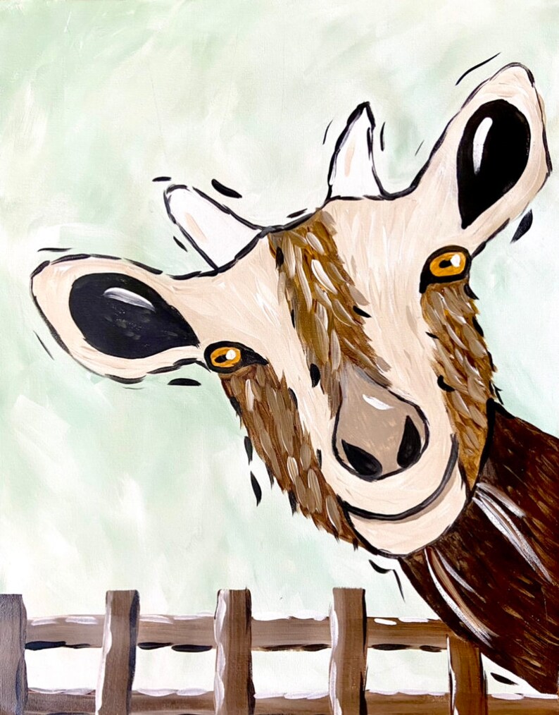 Goat Canvas Painting Tutorial/instant Download/ Learn How to Paint/ Art ...