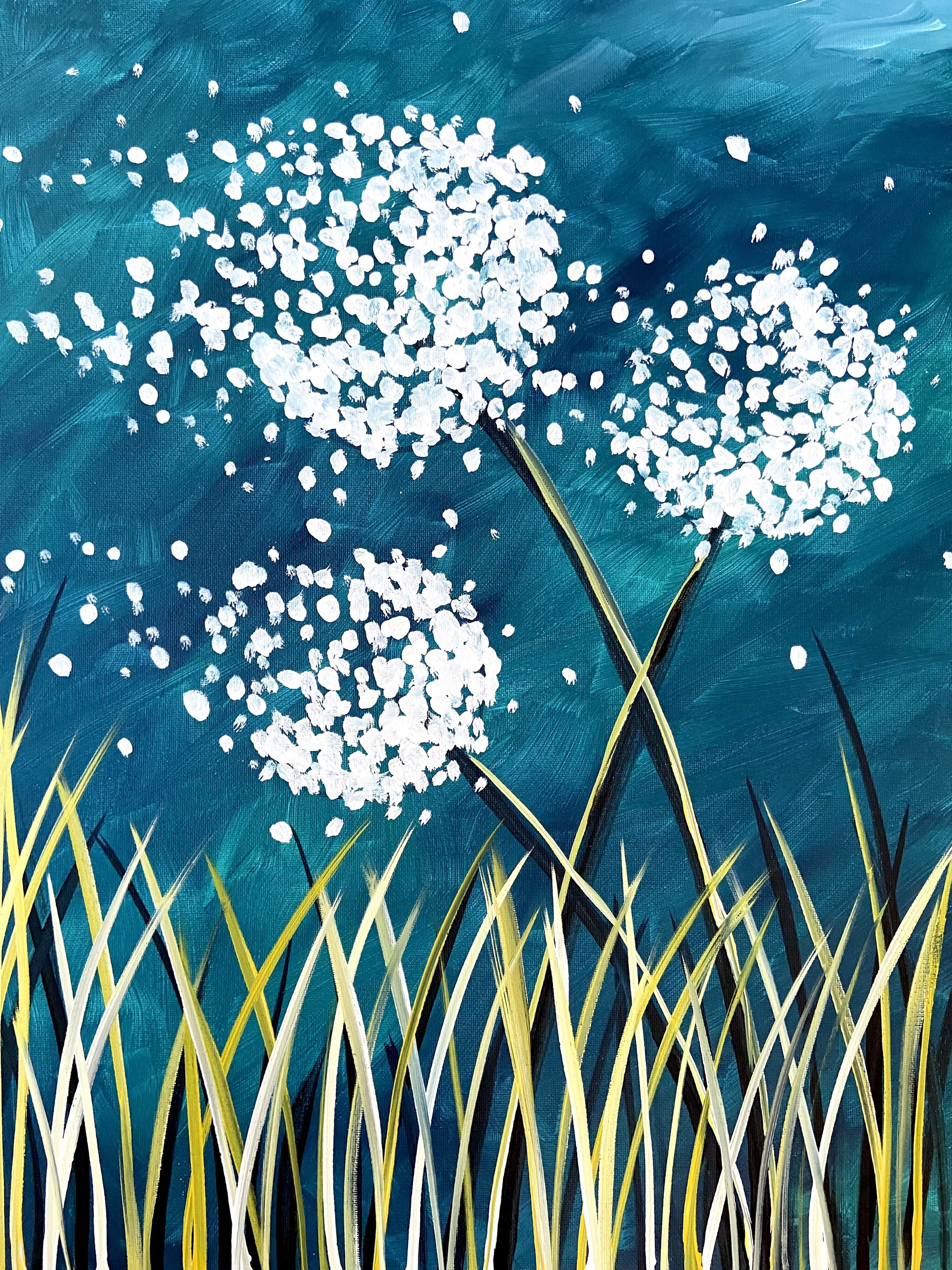 Dandelion Canvas Painting Tutorial/instant Download/ Learn How to