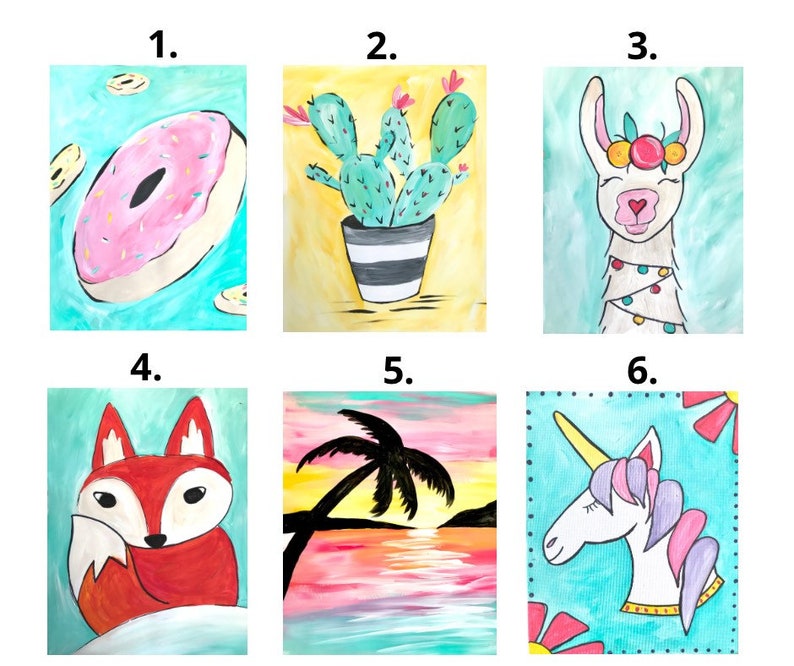 Kids Paint Party Kit Painting Kitdiy Canvas Painting Kit Etsy