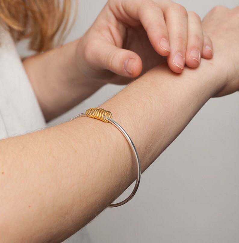 Rose gold Simple bangles Rings bangle Stacker bangle Women/'s bangles Silver bangles Good luck Sterling Silver Lucky Ring Bangle Gold