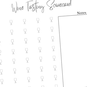 Printable Wine Party Scorecards - Fun & Easy Wine Tasting Game!