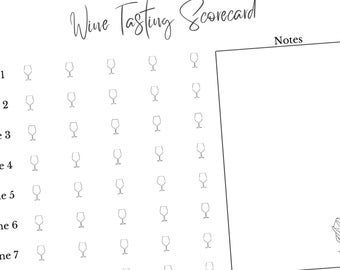 Printable Wine Party Scorecards - Fun & Easy Wine Tasting Game!